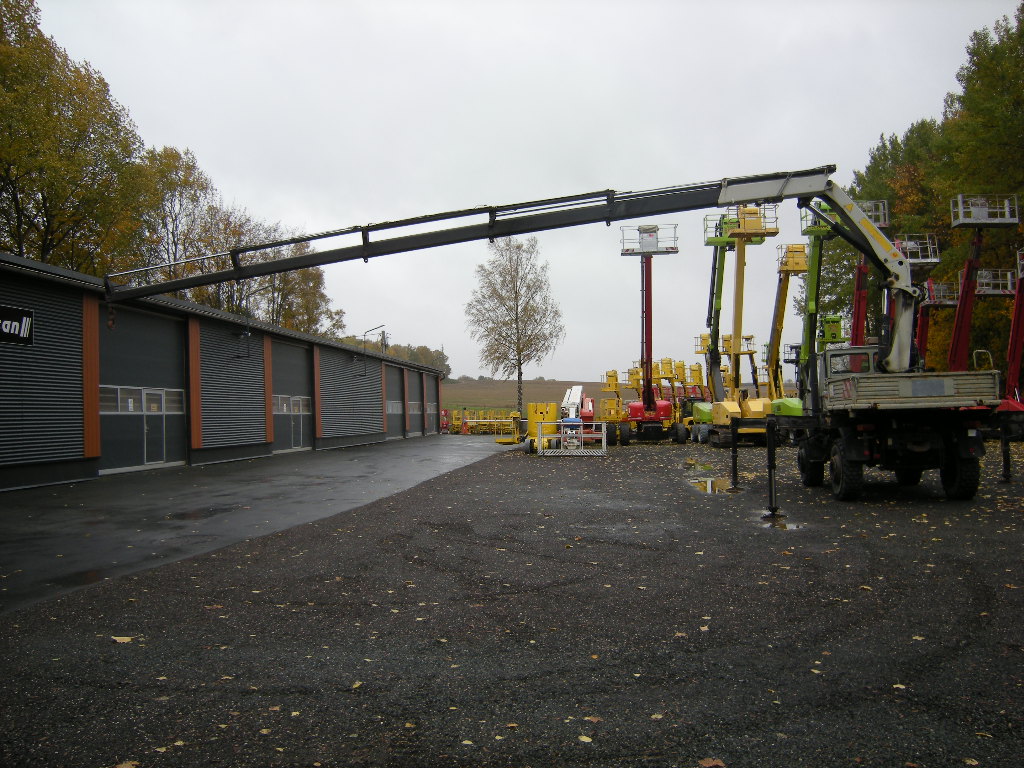 Mercedes Benz Unimog U2100 mit Kran Palfinger PK14500D