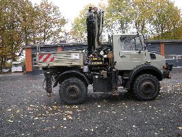 Mercedes Benz Unimog U2100 mit Kran Palfinger PK14500D