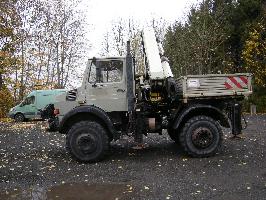 Mercedes Benz Unimog U2100 mit Kran Palfinger PK14500D